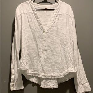 White Long Sleeve Free People